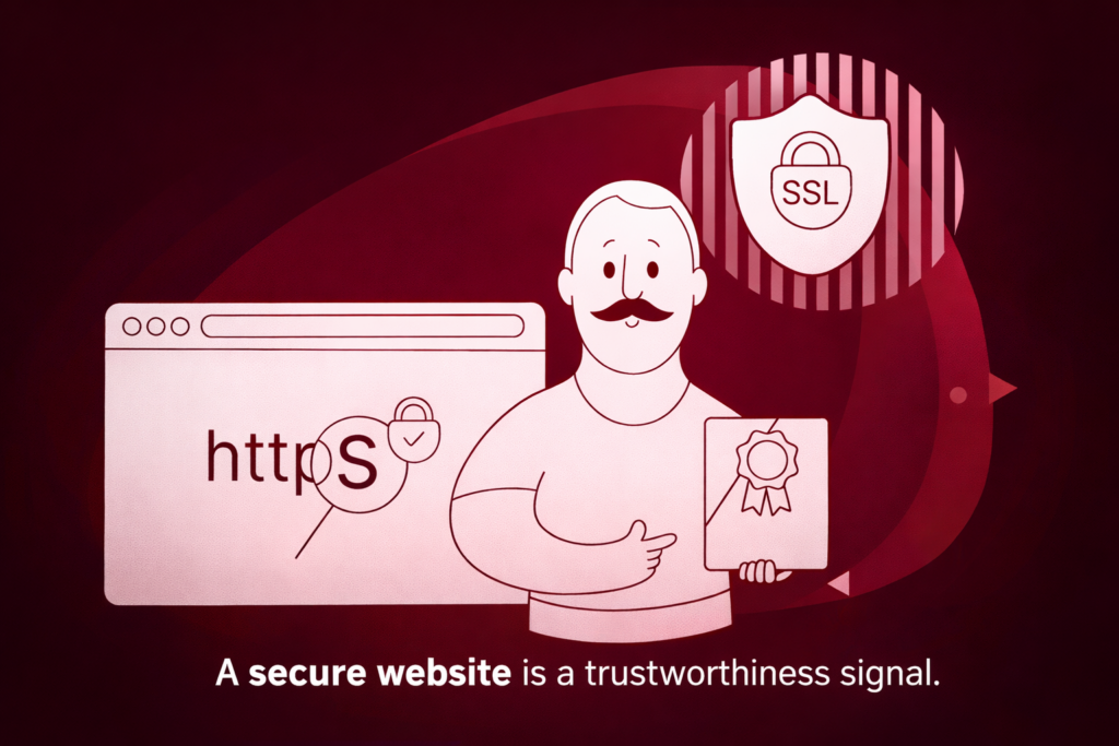 A secure website is a trust signal to google .