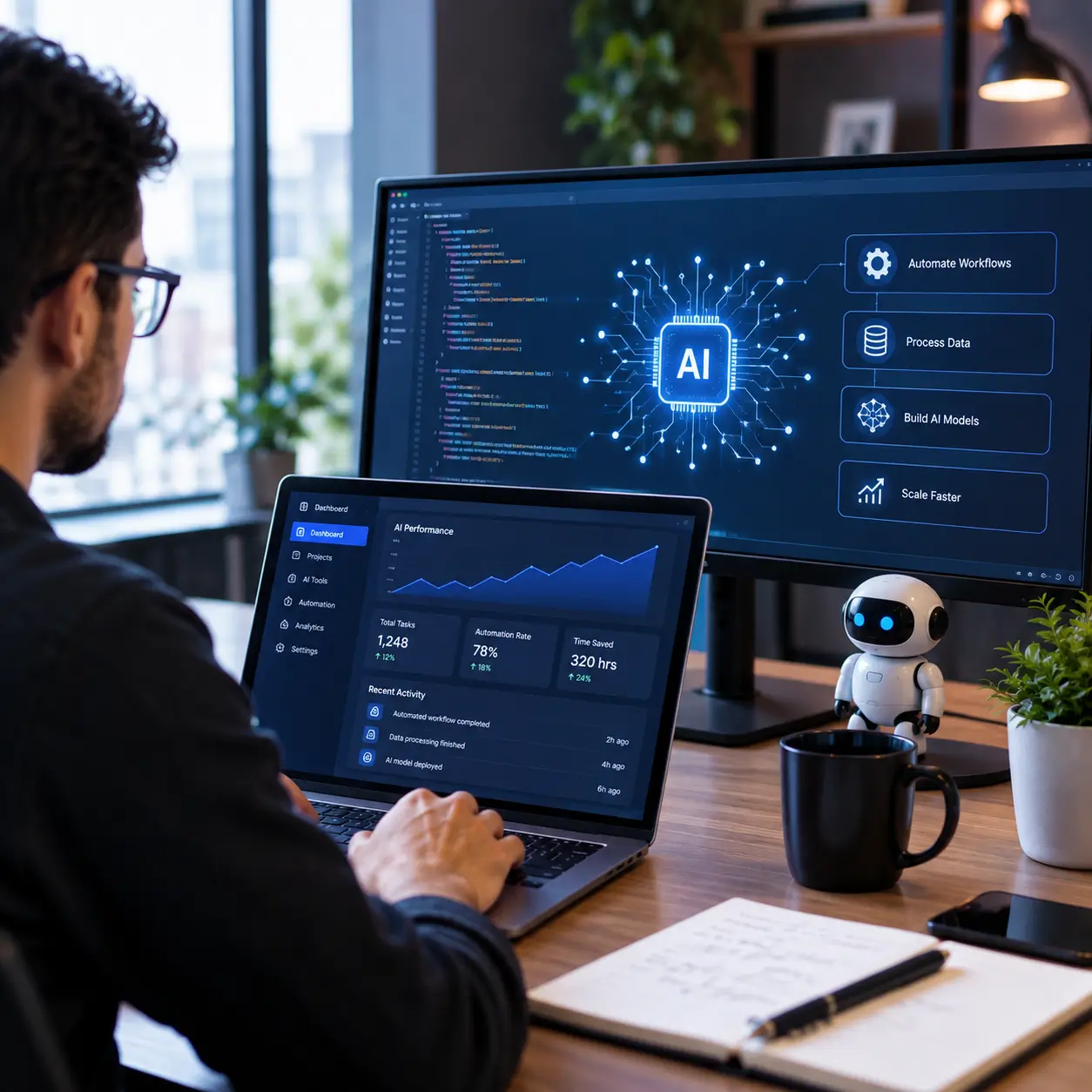 Cinematic AI Developer Workspace