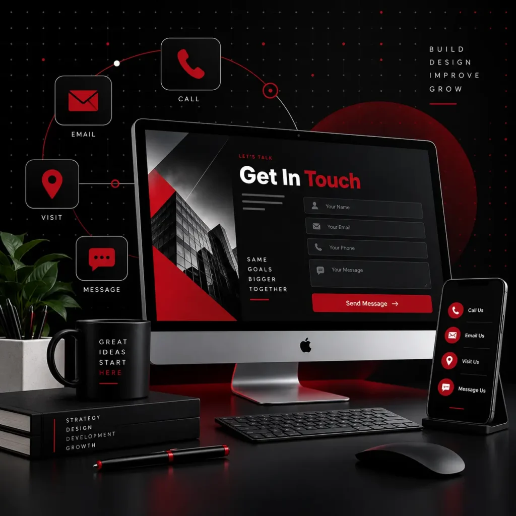 Futuristic Contact Workspace UI